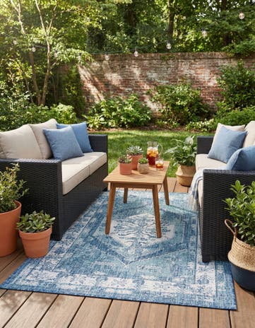 4' x 6' Easy-Clean Traditional Indoor / Outdoor Rug