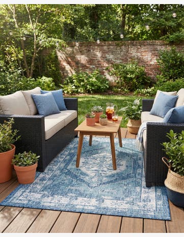 4' x 6' Easy-Clean Traditional Indoor / Outdoor Rug