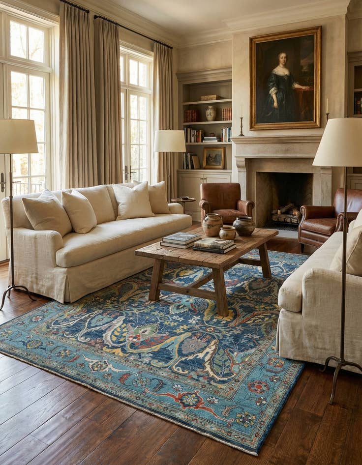 Detail image of 10' 3 x 14' 1 Hand Knotted Oushak Rug