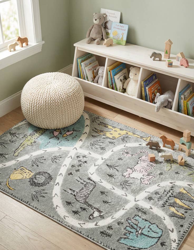 Detail image of 4' x 6' Animals Whimsy Kids Rug