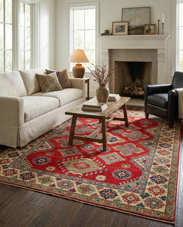 Detail image of 5' 10 x 8' Hand Knotted Kazak Rug