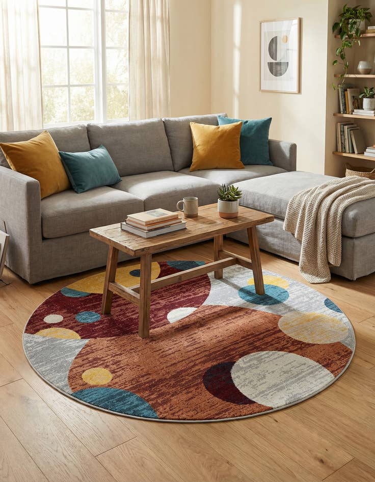 Detail image of 5' 3 x 5' 3 Kamala Washable Round Rug