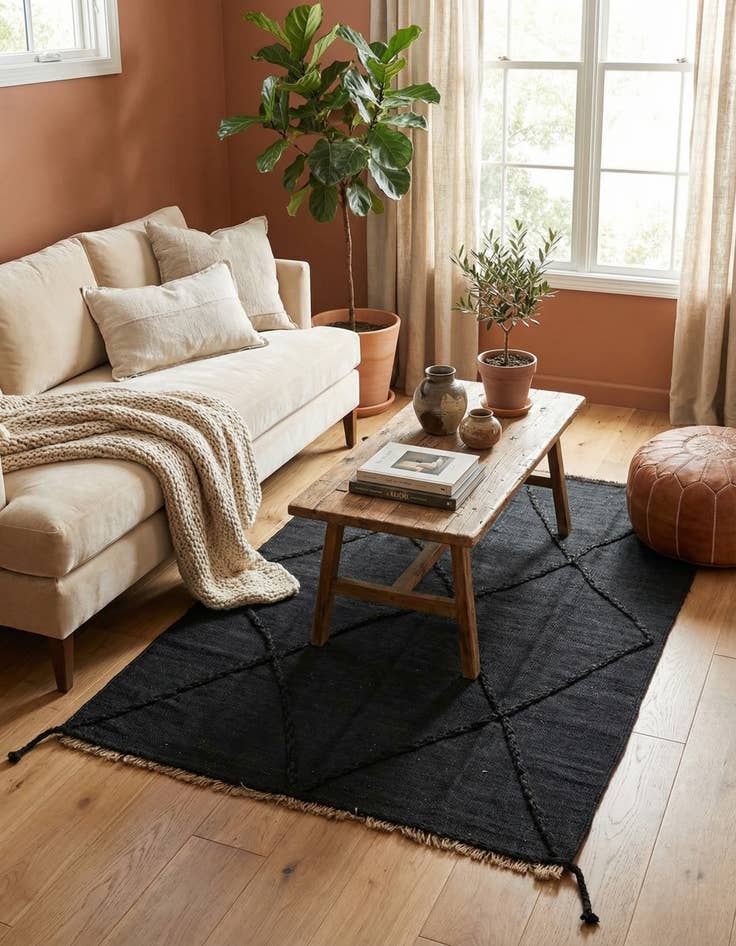 Detail image of 3' 6 x 5'  Hand Woven Moroccan Wool Rug