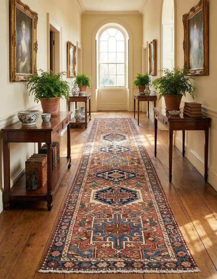 Detail image of 2' 9 x 10' 4 Heriz Wool Runner Rug