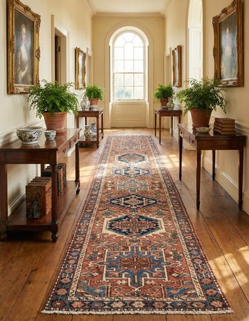 2' 9 x 10' 4 Heriz Wool Runner Rug