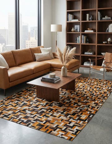 5' x 7' 11 Cowhide - Patchwork Rug