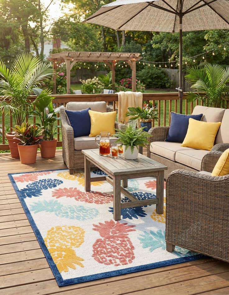 Detail image of 9' x 12'  Washable Belize Indoor / Outdoor Rug