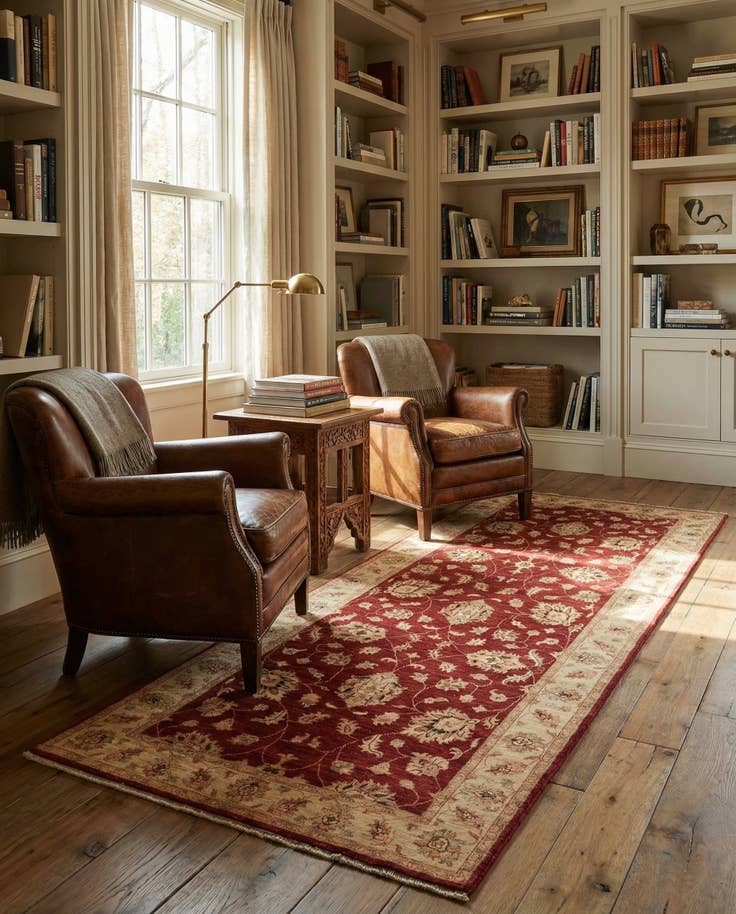 Detail image of 4' x 9' 8 Hand Knotted Peshawar Ziegler Runner Rug