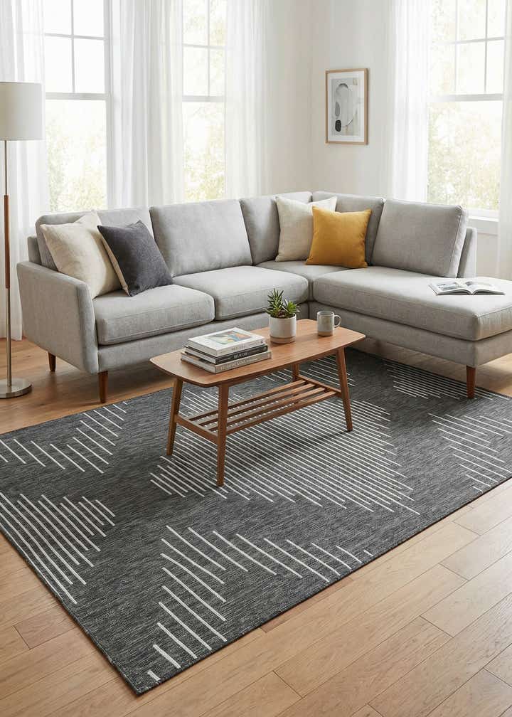 6' x 9' Easy-Clean Modern Indoor / Outdoor Rug