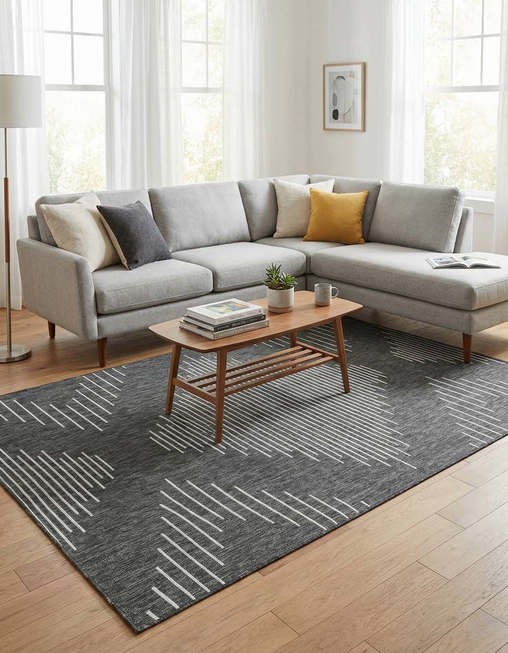 Detail image of 6' x 9'  Washable Modern Indoor / Outdoor Rug