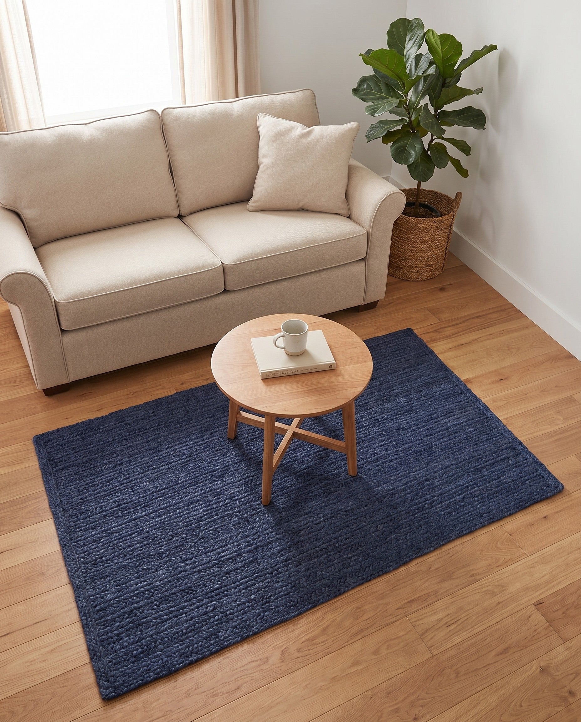 4' 1 x 6' 1 Handmade Braided Jute Rug