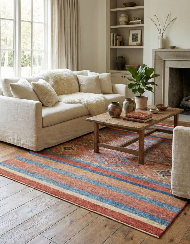 Detail image of 5' 1 x 6' 8  Hand Knotted Ariana Ziegler Rug