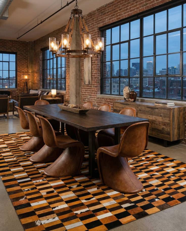 Detail image of 8' x 9' 10 Cowhide - Patchwork Rug