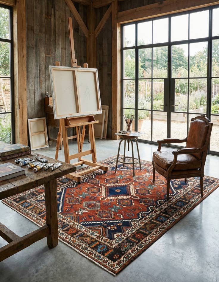 Detail image of  3' 11 x 5' 2 Afshar Square Rug