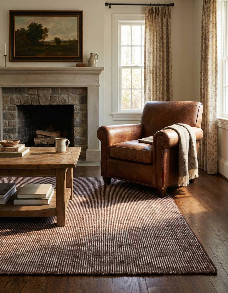 Detail image of 4' 1 x 6' 1  Hand Woven Jill Zarin English Manor Wool Rug