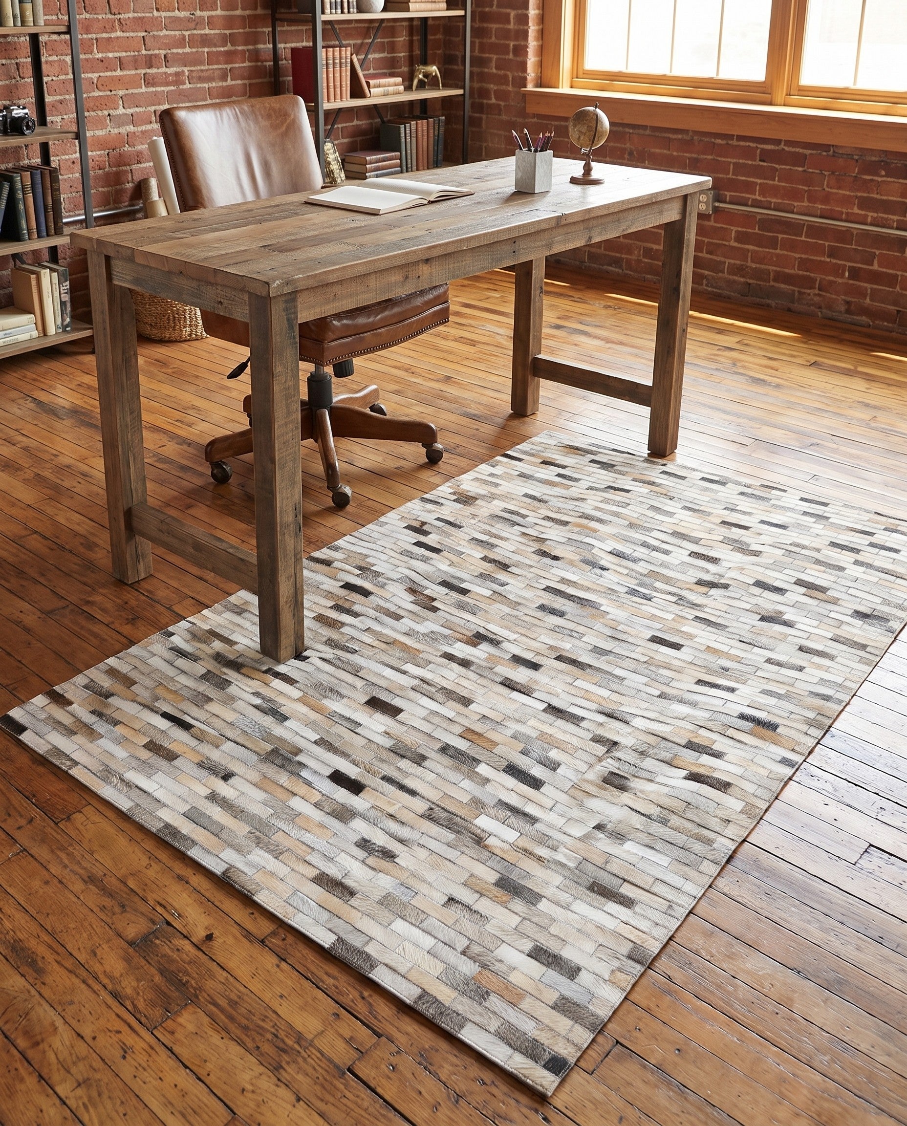 4' x 6' Cowhide Stocks Rug