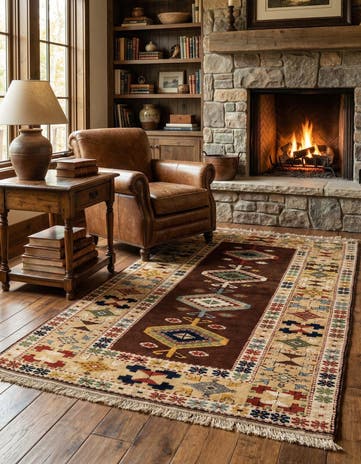 3' 7 x 6' 4 Hand Knotted Fars Wool Rug