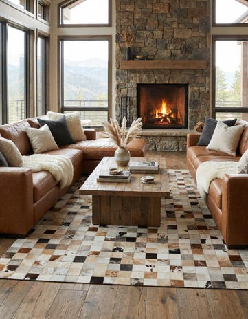 5' x 8' Cowhide Leather Rug