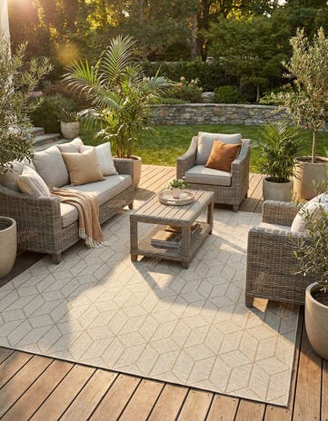 10' x 14' 1 Easy-Clean Lattice Indoor / Outdoor Rug