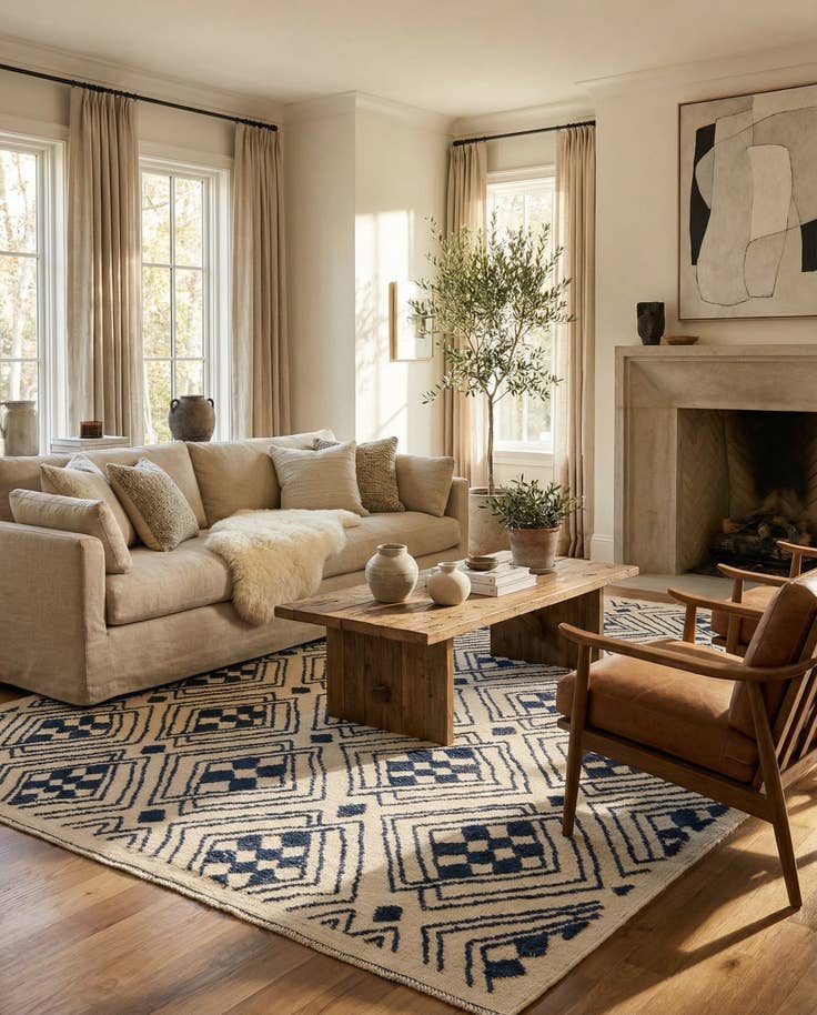 Detail image of 9' x 12' 2 Hand Knotted Moroccan Wool Rug