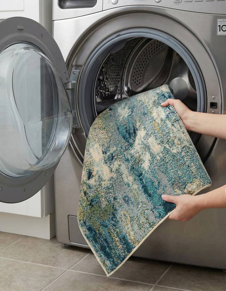 Detail image of 5' x 5'  Washable Spectrum Square Rug