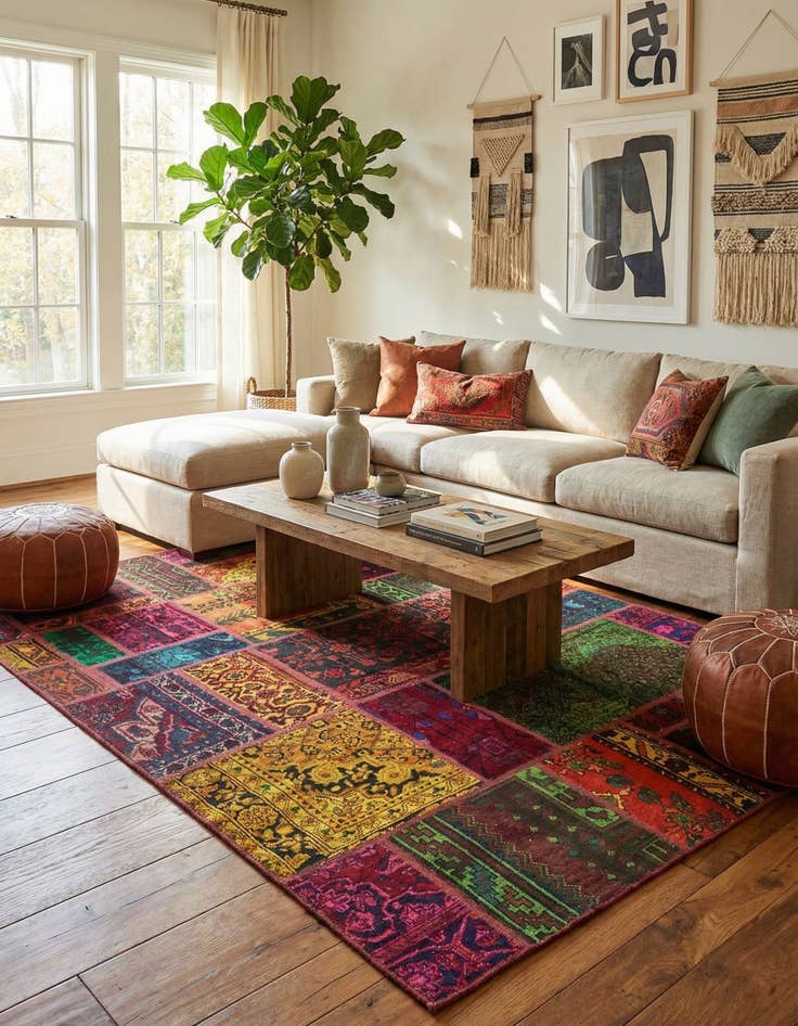Detail image of 5' 10 x 7' 7 Hand Knotted Ultra Vintage Persian Wool Rug