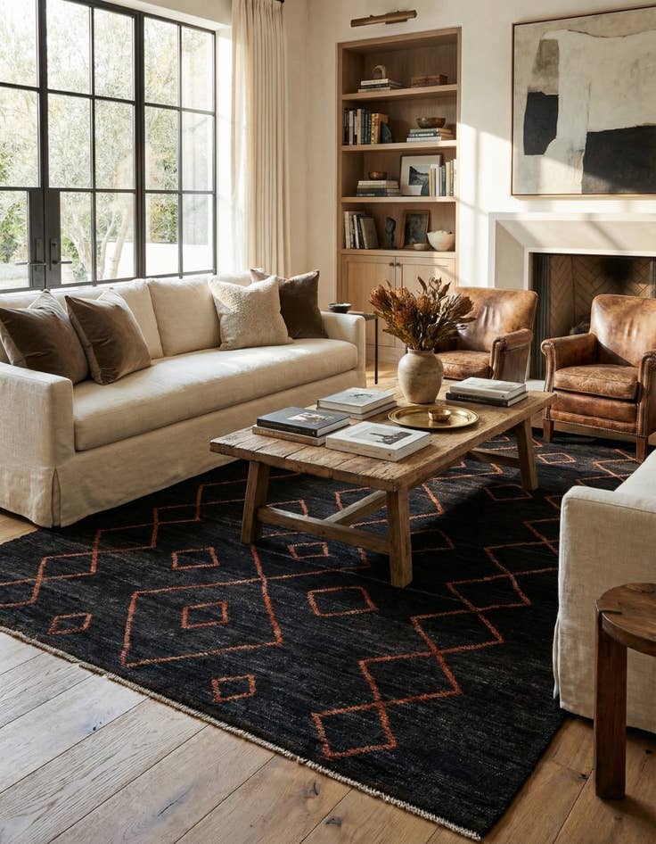 Detail image of 8' 6 x 11' 8 Hand Knotted Moroccan Wool Rug