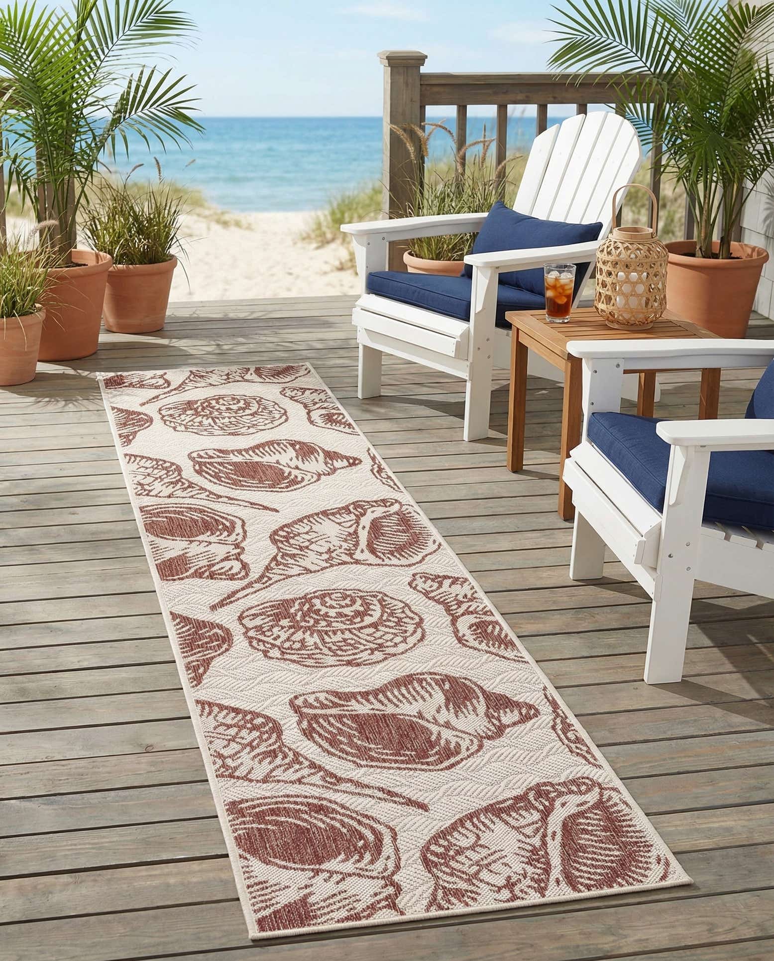 2' x 8' Easy-Clean Coastal Indoor / Outdoor Runner Rug