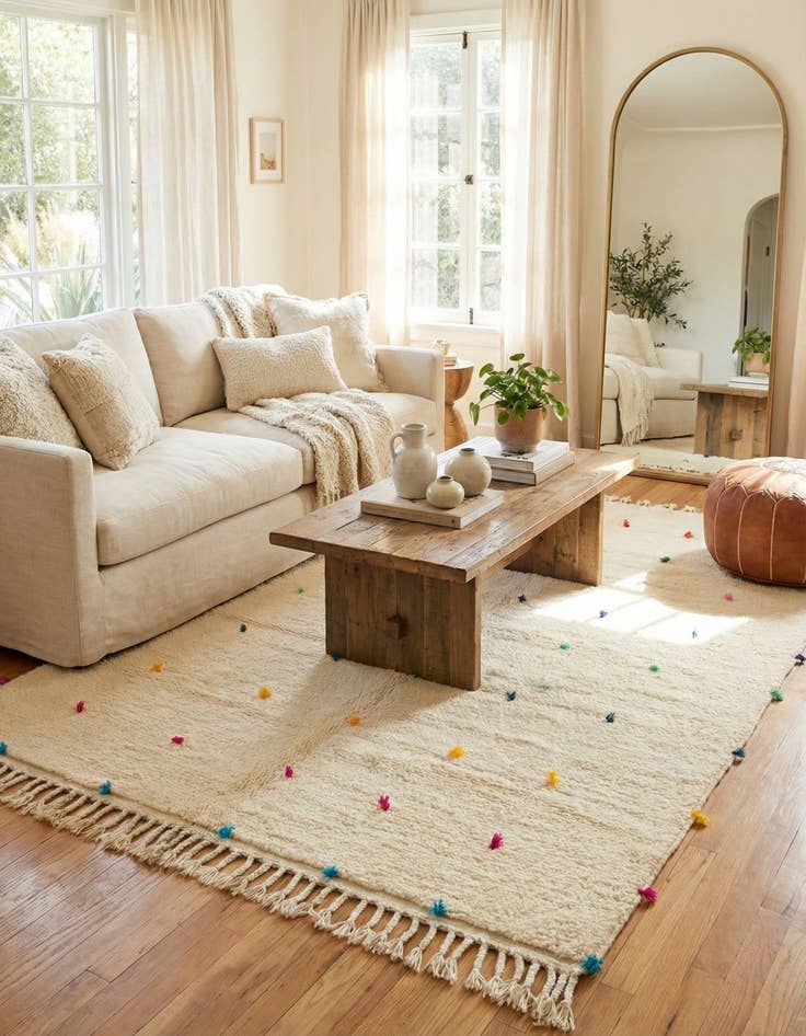 Detail image of 5' 4 x 8' 2  Hand Knotted Moroccan Wool Rug