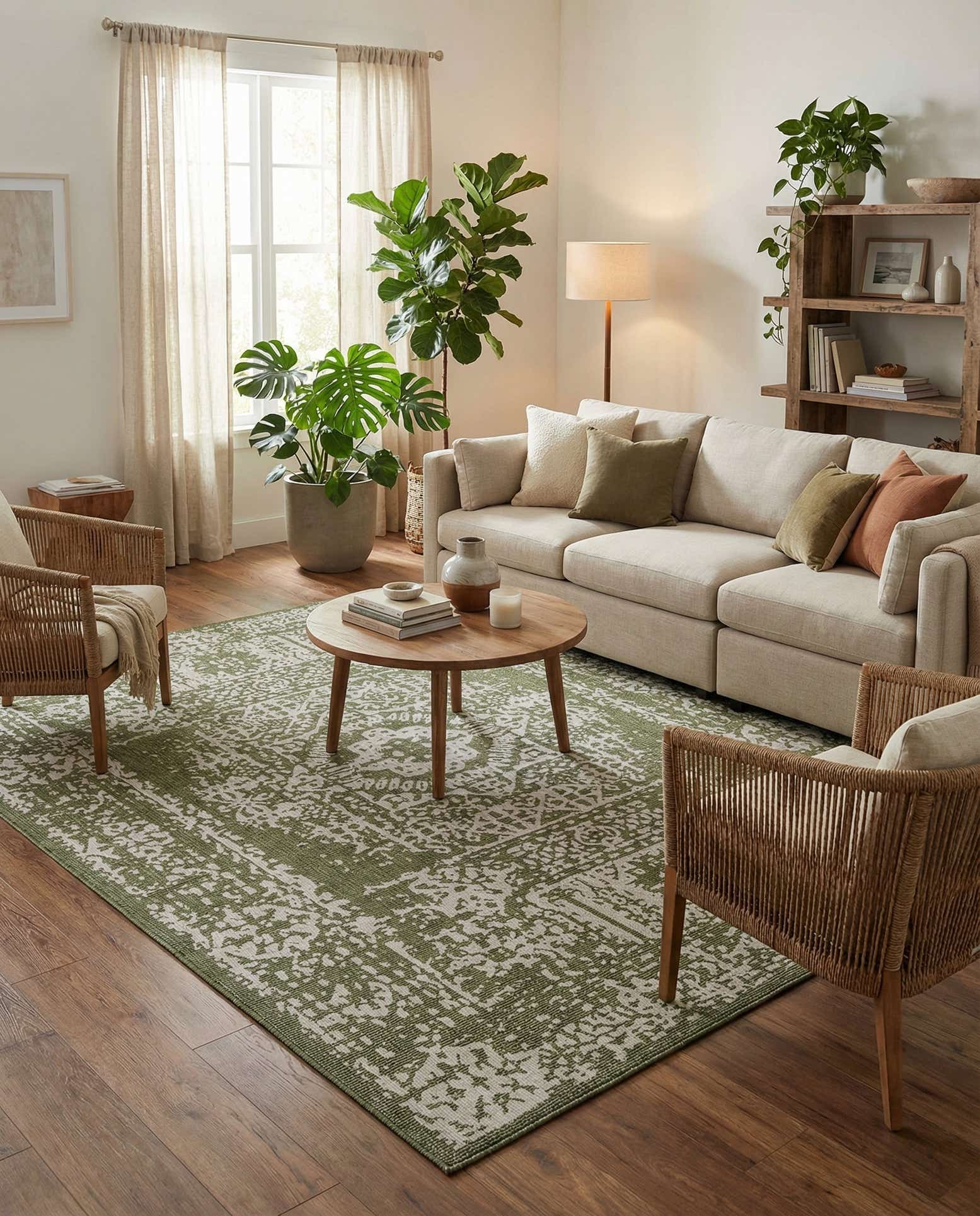 10' x 14' Easy-Clean Traditional Indoor / Outdoor Rug