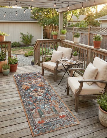 2' x 5' Easy-Clean Traditional Indoor / Outdoor Runner Rug