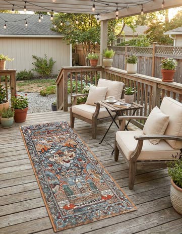 2' x 5' Easy-Clean Traditional Indoor / Outdoor Runner Rug