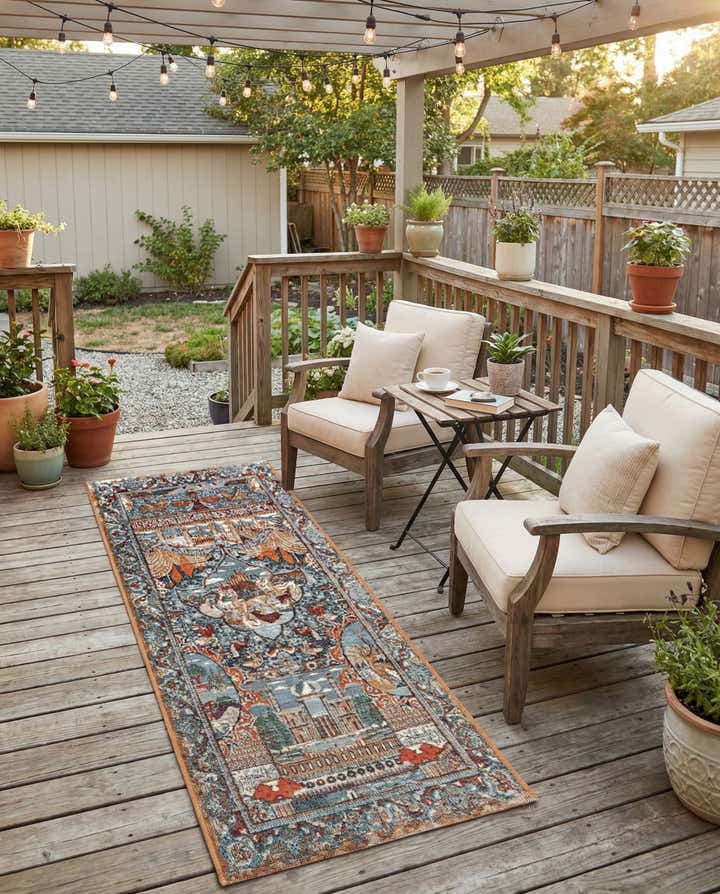 2' x 5' Easy-Clean Traditional Indoor / Outdoor Runner Rug