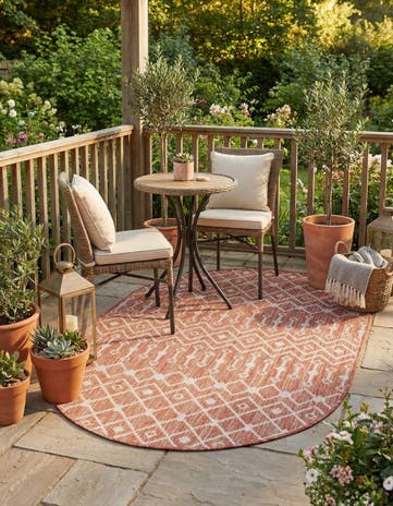 3' x 5' 3 Easy-Clean Lattice Indoor / Outdoor Oval Rug
