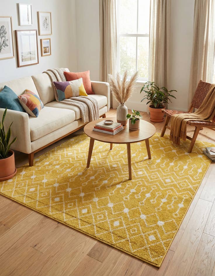 Detail image of 6' x 6' Moroccan Trellis Square Rug