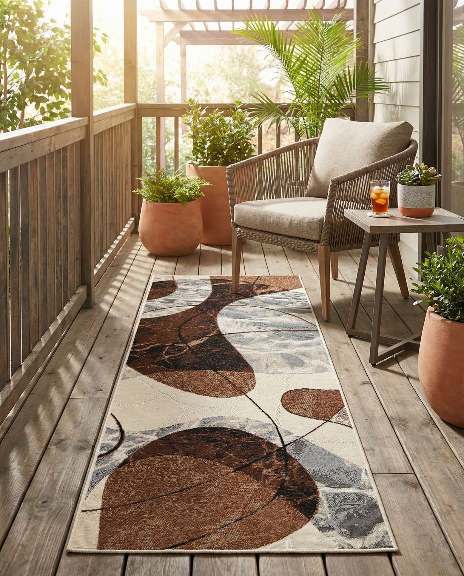 2' x 6' Easy-Clean Modern Indoor / Outdoor Runner Rug