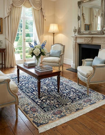 3' 6 x 5' 7 Hand Knotted Nain Rug