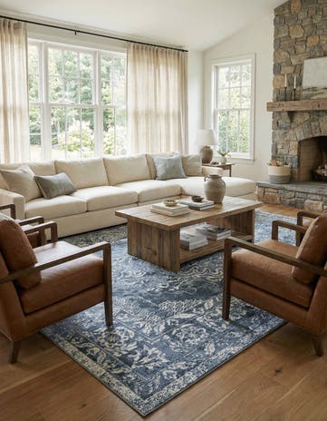 Blue Oxford Rug