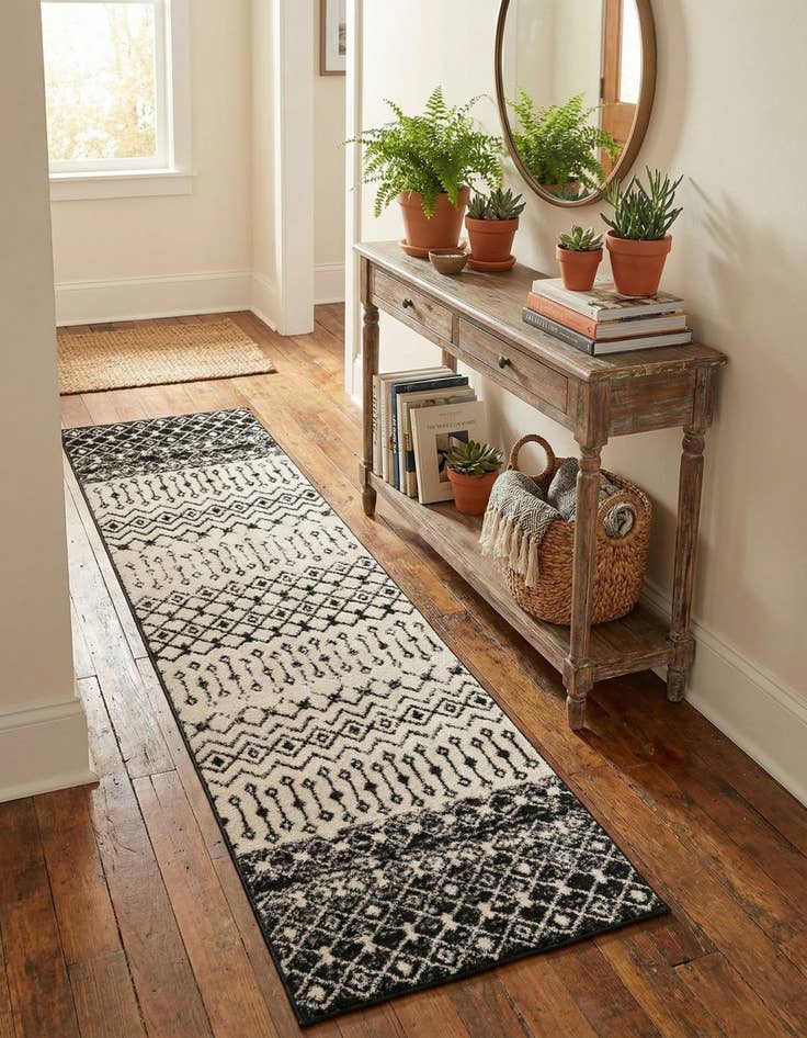 Detail image of  2' 7 x 10' Moroccan Trellis Runner Rug