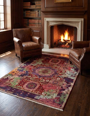 4' 11 x 6' 5 Hand Knotted Mamluk Ziegler Rug