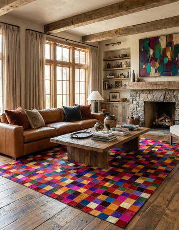 8' x 9' 11 Cowhide - Patchwork Rug