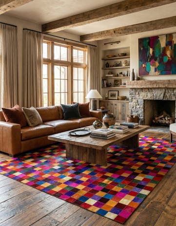 8' x 9' 11 Cowhide - Patchwork Rug