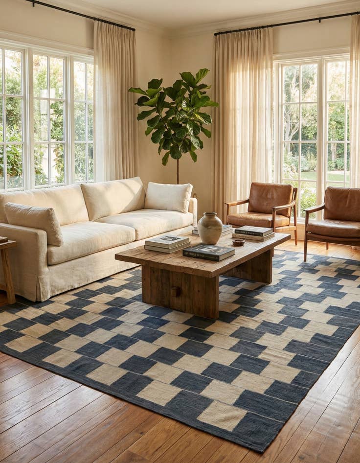 Detail image of 10' 3 x 12' 11  Hand Woven Kilim Modern Wool Rug