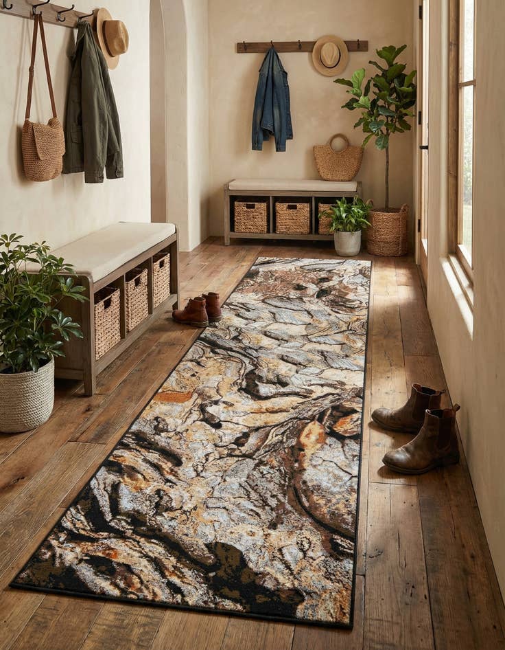 Detail image of  2' 7 x 12'  Washable Modern Indoor / Outdoor Runner Rug