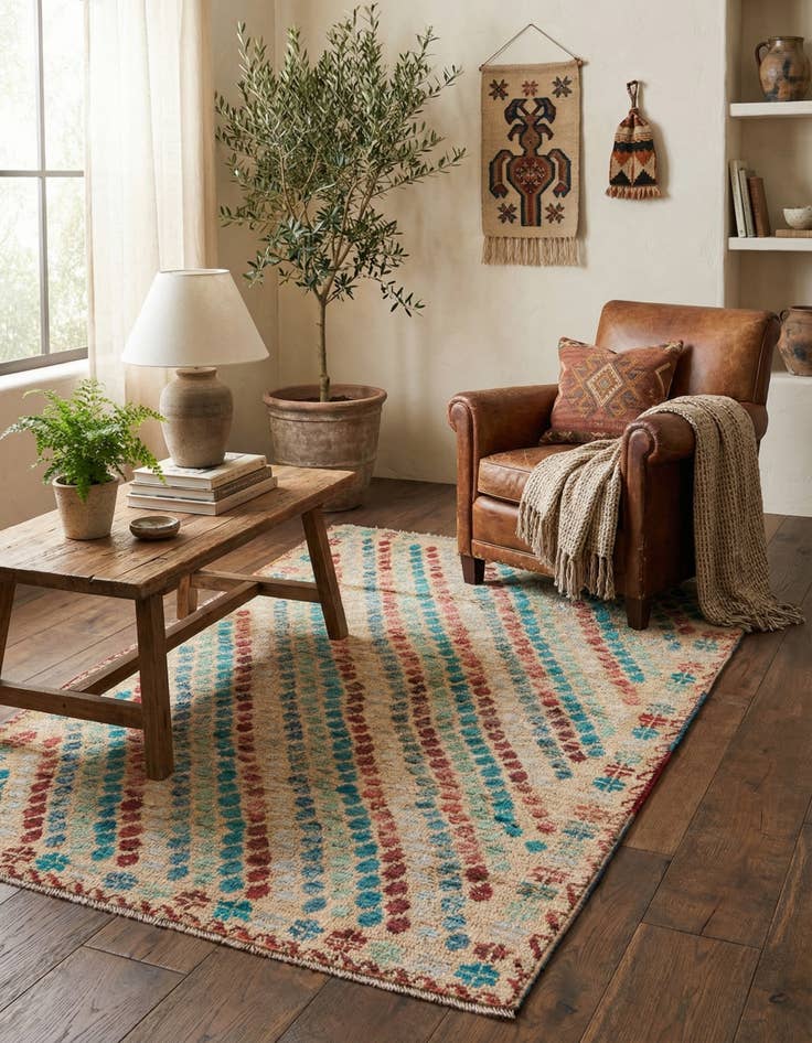 Detail image of 3' 7 x 5' 7  Hand Knotted Balouch Wool Rug