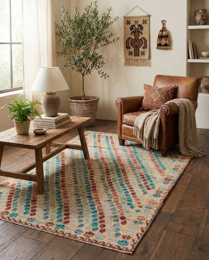 Detail image of 3' 7 x 5' 7 Hand Knotted Balouch Wool Rug