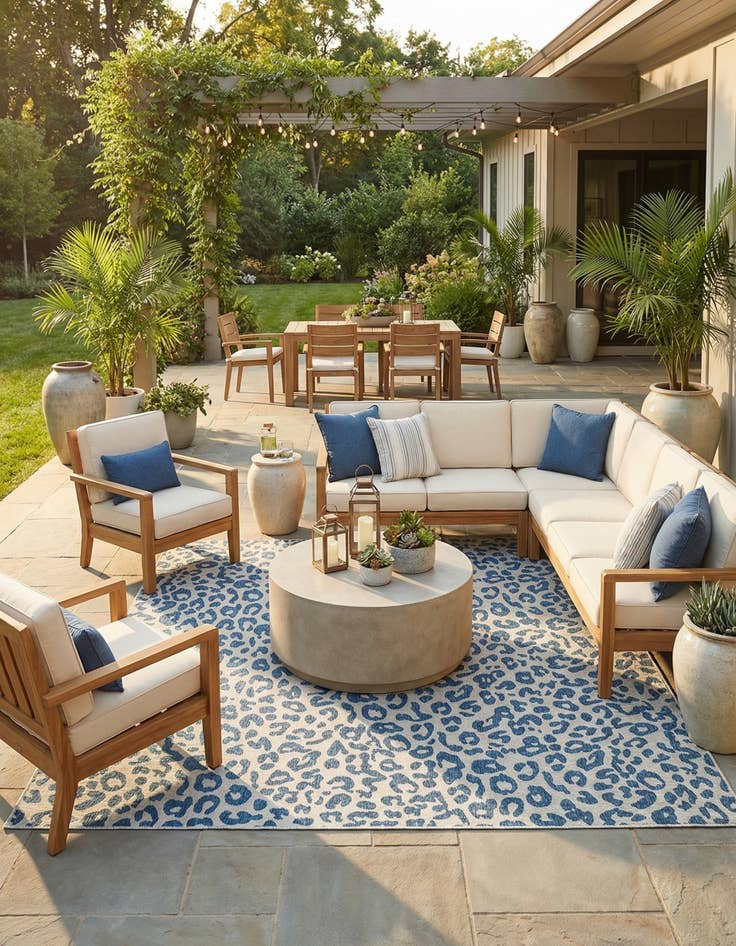 Detail image of 13' x 13'  Washable Safari Indoor / Outdoor Square Rug