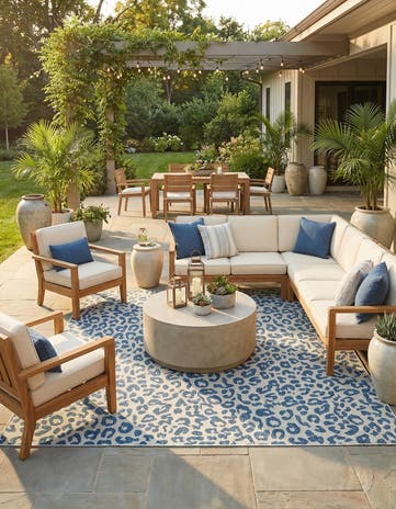 13' x 13' Easy-Clean Safari Indoor / Outdoor Square Rug