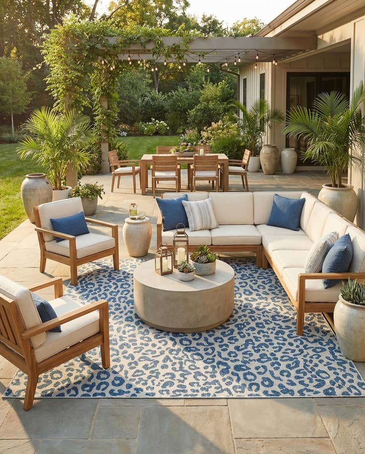 Detail image of 13' x 13' Easy-Clean Safari Indoor / Outdoor Square Rug