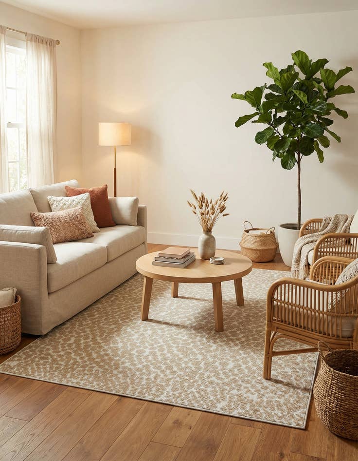 Detail image of  7' 10 x 7' 10  Washable Safari Indoor / Outdoor Square Rug